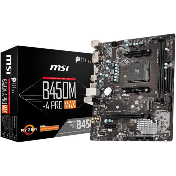 MSI B450M-A Pro Max AM4 DDR4 3466/OC DVI HDMI M.2 USB3.2 mATX Ana Kart