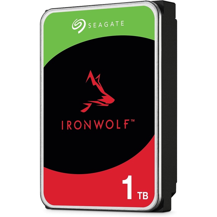 IronWolf, 1 TB, NAS Dahili Sabit Disk HDD — CMR 3,5 İnç, SATA 6 Gb/sn, 5900 Devir/Dakika, 64 MB Önbellek, RAID Ağa Bağlı Depolama için, Rescue Hizmetleri (ST1000VN002)