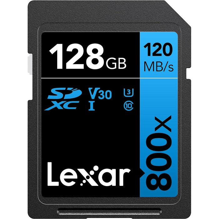 Lexar High-Performance 800x SD Kart 128GB, Hafıza Kartı SDXC UHS-I BLUE Serisi, 120MB/sye Kadar Okuma, 45MB/s Yazma, Nokta ve Çekim Kameraları, DSLR Kameralar, HD Kamera (LSD0800128G-BNNAG)