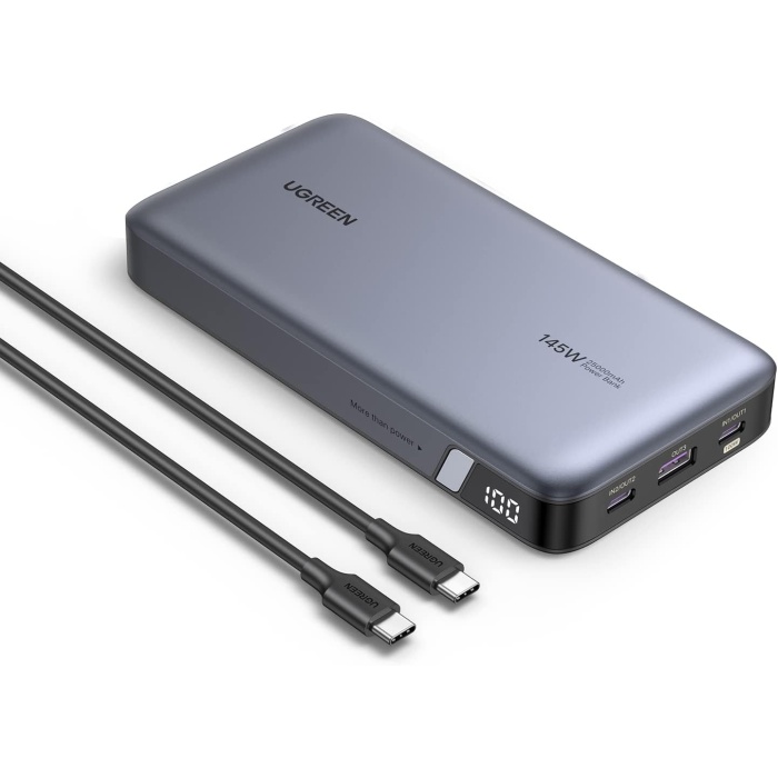 100W Güç Bankası 145W Maks 25000mAh Harici Pil, 3 Bağlantı Noktalı USB C Güç Bankası, MacBook Pro/Air,  14 Pro, Galaxy S23 Ultra, Dell ile Uyumlu Dijital Ekranlı