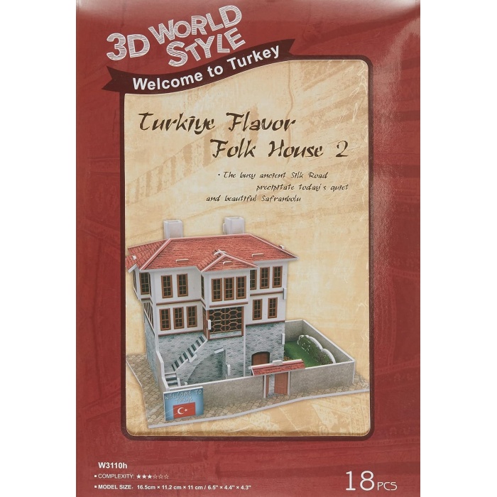 3D 18 Parça Puzzle Türk Halk Evi 2