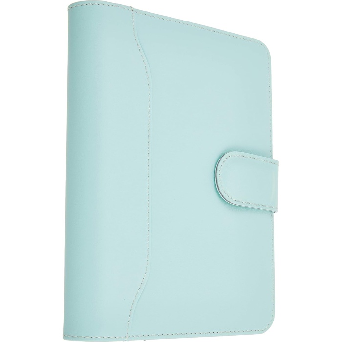 2K 5158 Ajanda TARİHSİZ Çizgili 14x20 cm. Ajanda/Defter Hesap Makineli Suni Deri Organizer, Su Yeşili