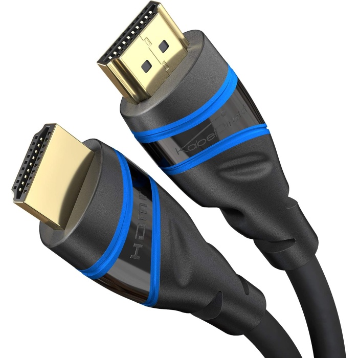 – HDMI 2.1 kablosu, son derece yüksek hızlı, sertifikalı – 3 m – 8K@60Hz, 48G, en son standart, mükemmel kalite için resmi lisanslı/test edilmiştir, PS5/Xbox için ideal, mavi/siyah