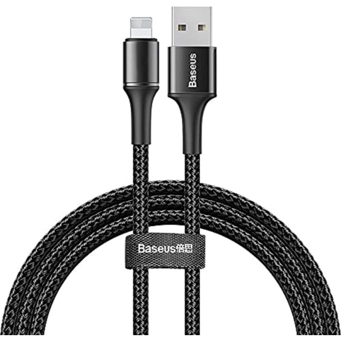 H, 2.4 A USB-A & Lightning Şarj & Data Aktarım Kablosu, 1 Metre, Siyah