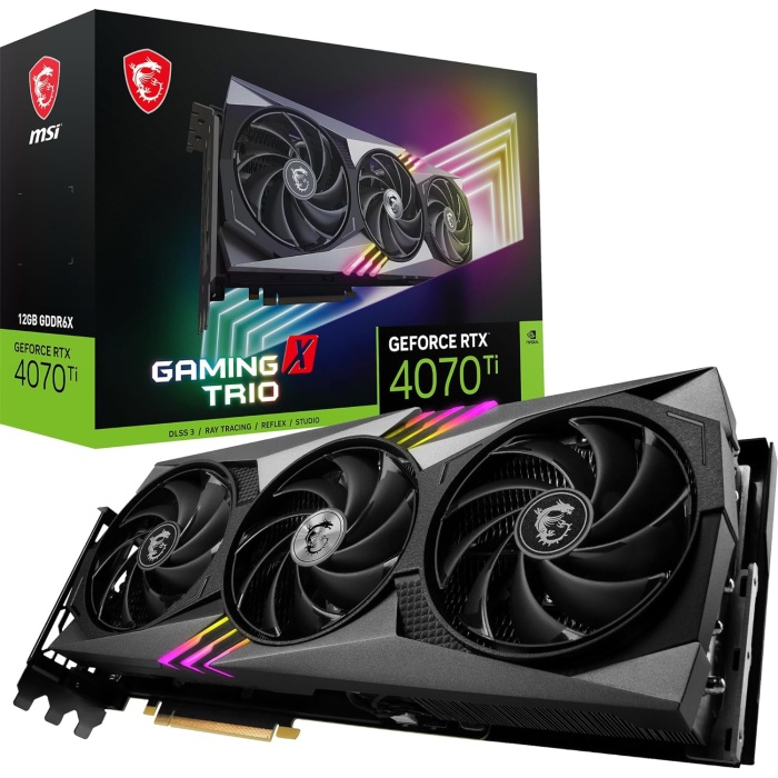 MSI VGA GEFORCE RTX 4070 TI GAMING X TRIO 12G RTX4070 12GB GDDR6X 192B DX12 PCIE 4.0 X16 (3XDP 1XHDMI)