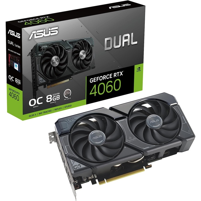 GEFORCE RTX 4060 DUAL-RTX4060-O8G 8GB GDDR6 128bit OC HDMI 3xDP DLSS3 Ekran Kartı