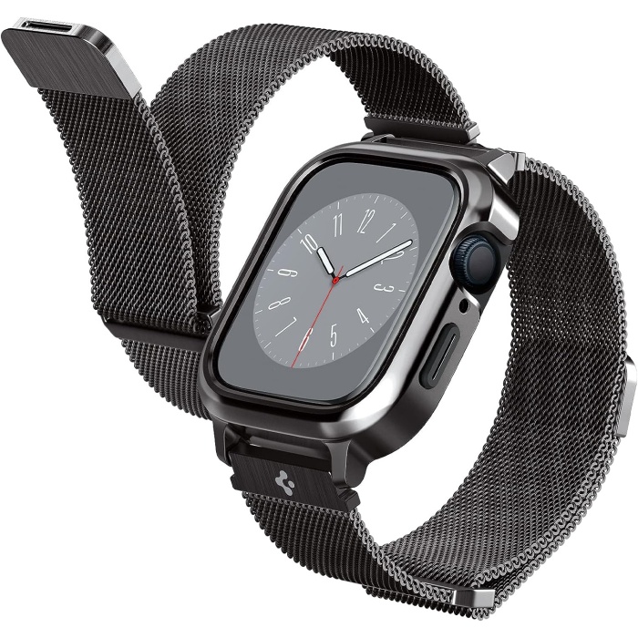 Watch Seri 8/7 (41mm) ile Uyumlu Kılıf & Kayış Metal Fit Pro Graphite - ACS04587