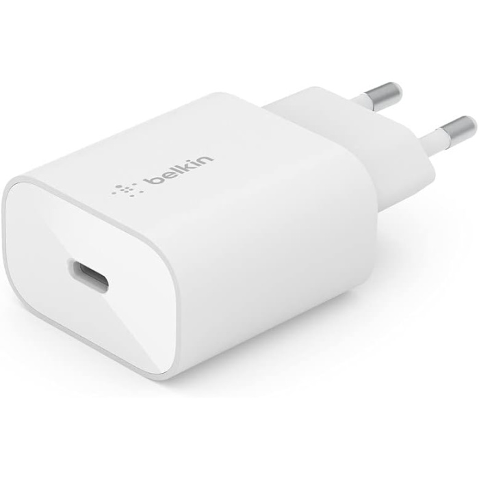 25W USB-C PD PPS Şarj Adaptörü, Hızlı Şarj Özellikli, Beyaz