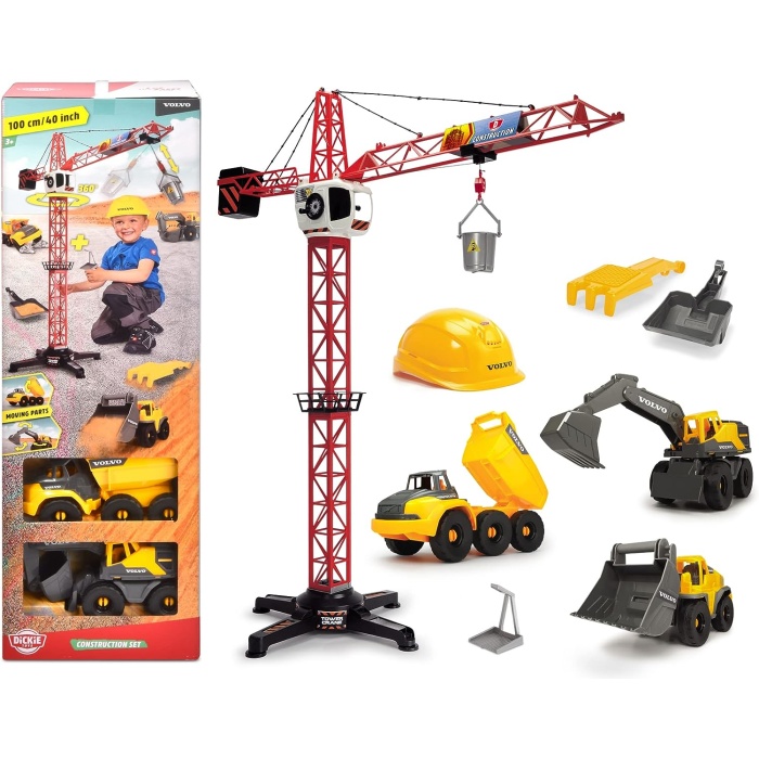 , 203724007, Volvo Lisanslı İnşaat Yapı Seti, Vinç, Kamyon, Dozer, Ekskavatör, Baret, Volvo Construction Set