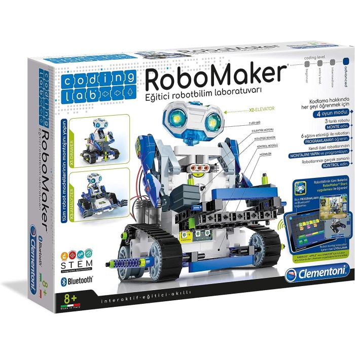 62 Rober Start Eğitici Robotbilim Laboratuvarı, 200+ Parça, 4 Farklı Oyun