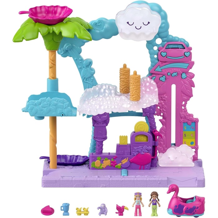 Polly Pocket Flamingo Araba Su Eğlencesi Seti, 4 yaş ve üzeri, HHJ05