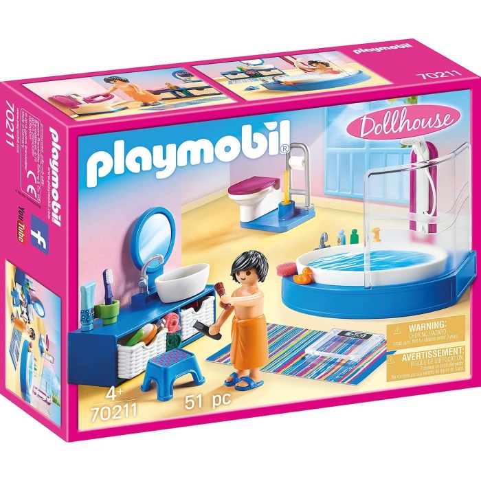 PLAYMOBIL Dollhouse 70211 banyo, 4 yaş ve üstü