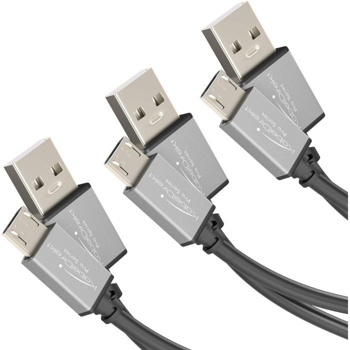 –  USB 2.0 kablosu – 0,5 m + 1 m + 2 m, 3lü paket (yüksek hızlı veri kablosu ve şarj kablosu,  USB bağlantılı akıllı telefonlar ve tabletler için uygundur, siyah/uzay grisi)