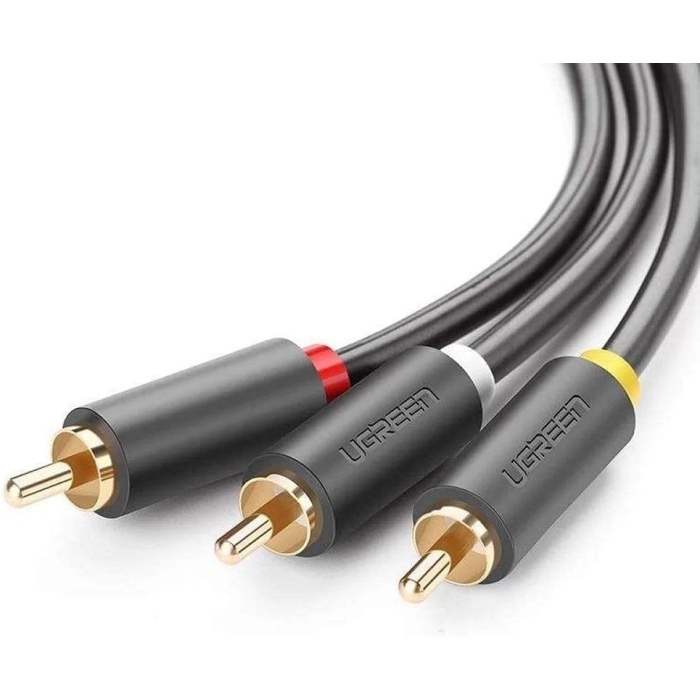 3RCA to 3RCA Ses ve Görüntü Kablosu, 1.5 Metre, Antrasit