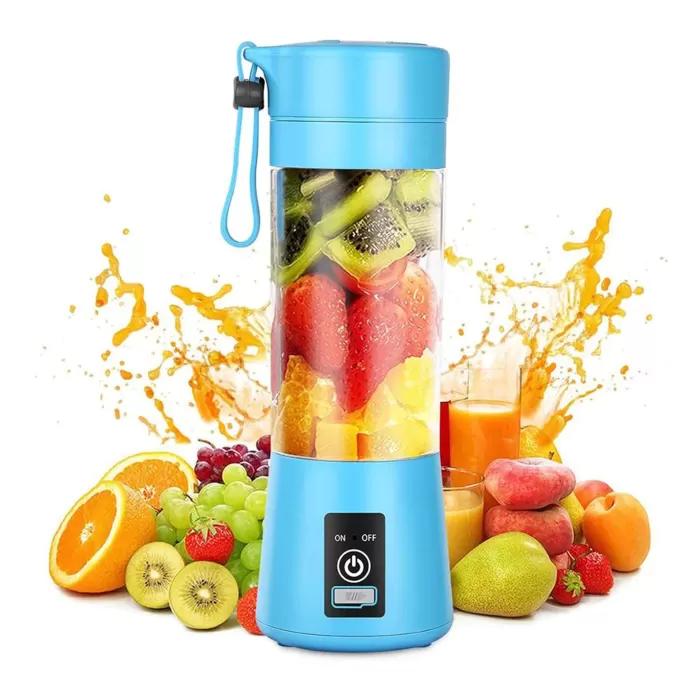 Portatif Taşınabilir El Blender 380 Ml Usb Şarjlı Mavi