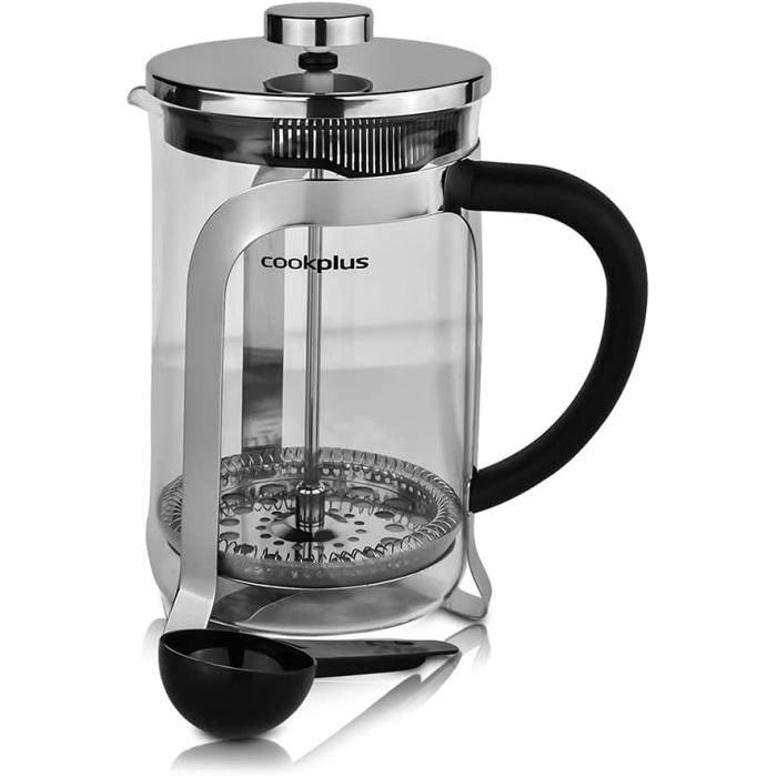 Coffee Bean French Press Metalik 800 ml