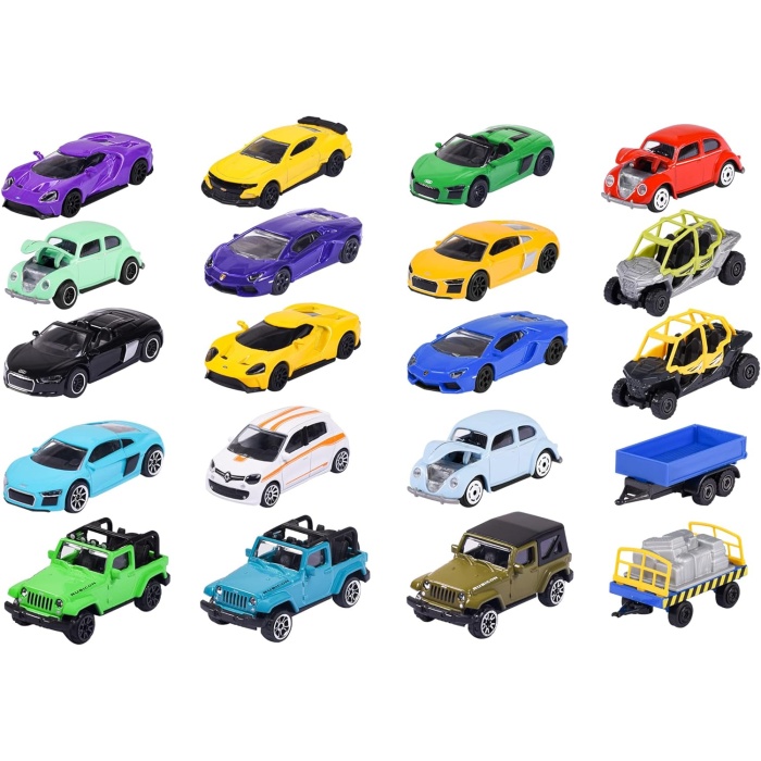 , 212058595, 20li Hediye Paketi , 7.5 CM, Die-Cast (Metal), 20 Farklı Araç, Taşıma Kutusu, Taşıma Kulplu, 20 Parça Giftpack