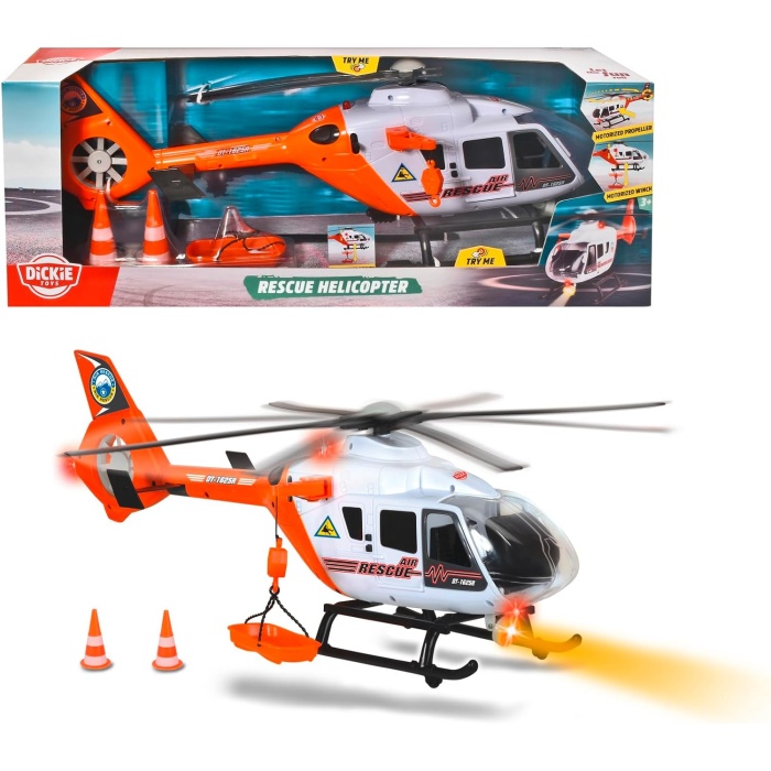 , 203719016, Kurtarma Helikopteri, Elektronik Vinç, Aksesuarlı, 64 cm, Işıklı ve Sesli, Rescue Helicopter