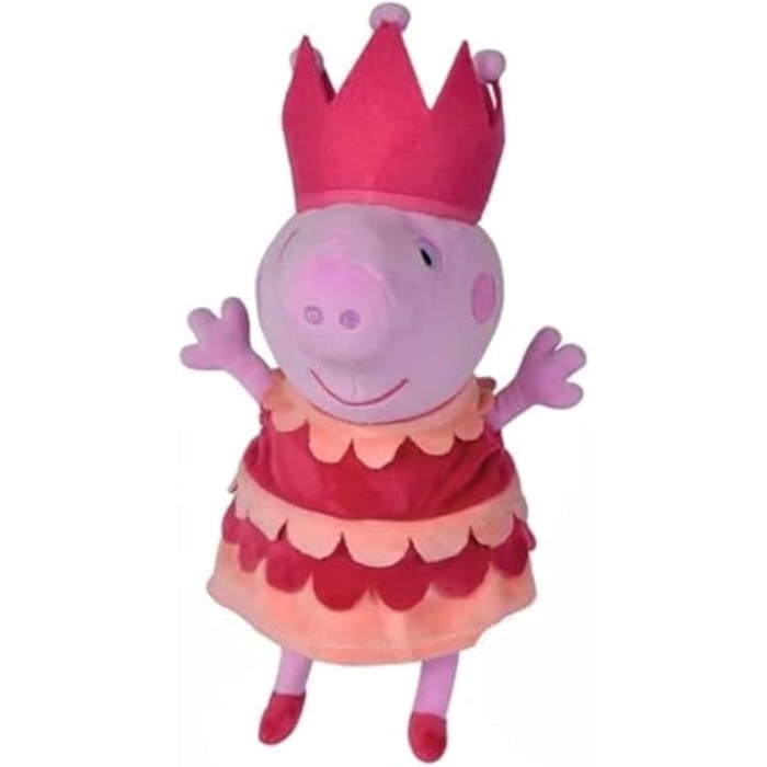 , 109261013, Peppa Pig Peluş Oyuncağı, Kostümlü Arkadaşlar, 20-22 cm Uzunluk, Prenses, Arı, İiyeci veya Futbolcu, 4 rti