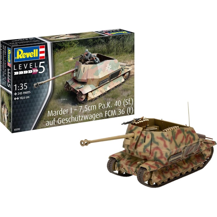 Marder I 7,5cm Pa.K. 40 (Sf.) auf FCM 36(f) Model Kit Askeri Araç