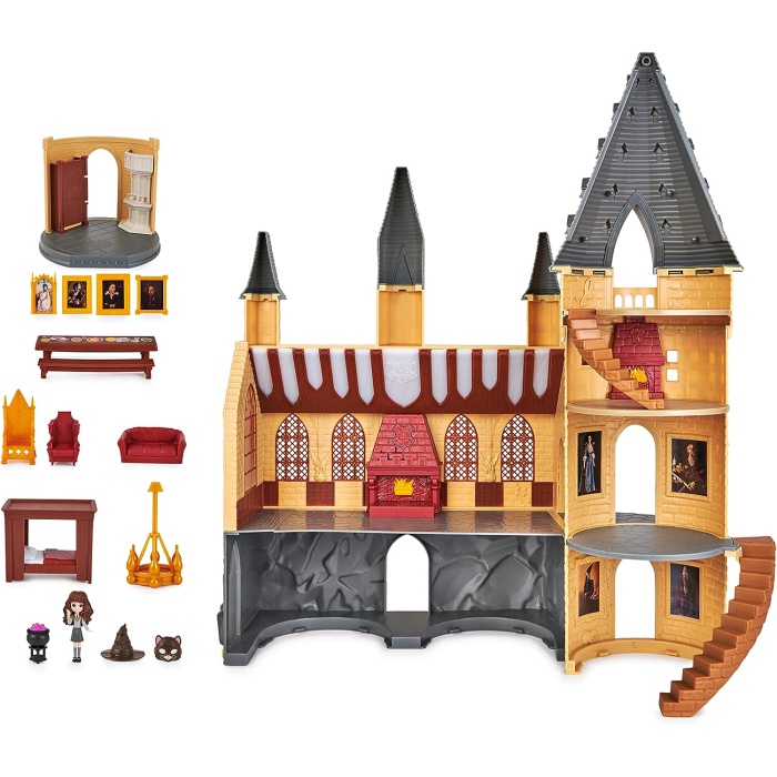 Harry Potter Dünyası, 12 Aksesuarlı, Işıklı, Sesli ve Özel Hermione Bebekli Büyülü Minis Hogwarts Kalesi, 5 Yaş ve üzeri Çocuk Oyuncakları