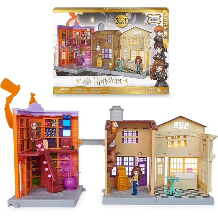 HARRY POTTER - AL MINIS WIZARDING WORLD PLAYSET - 2 Figürin ve 21 Aksesuarlı Büyülü Oyun Evreni - 3 Dekor - Ses ve Işık Efektleri - 6 Yaş ve üzeri Çocuk Oyuncakları