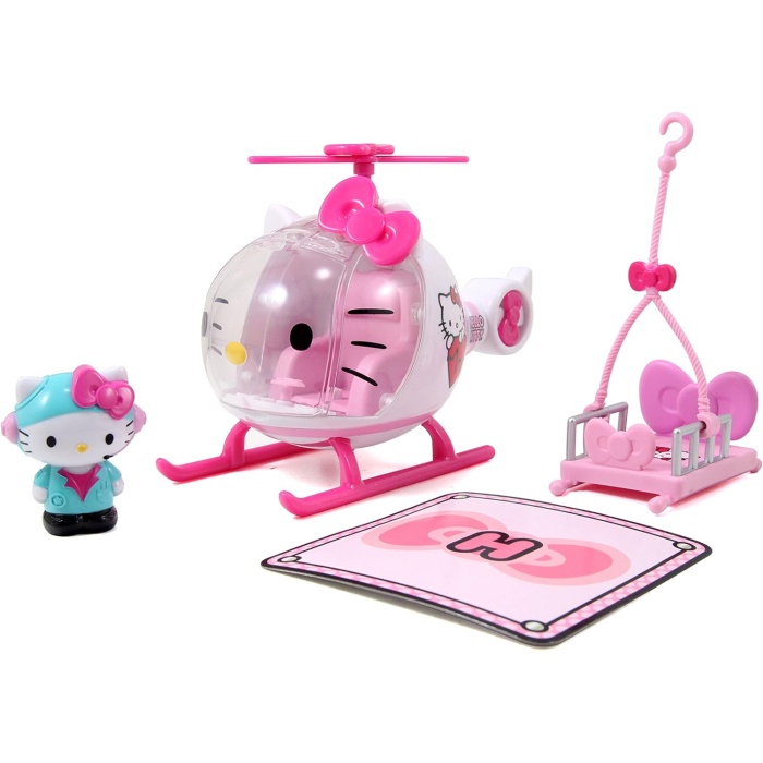 , 253243000, Hello Kitty Helikopter, 17.5 cm, Açılabilir Ön Cam, Sedye Aksesuarlı, Hello Kitty Helicopter