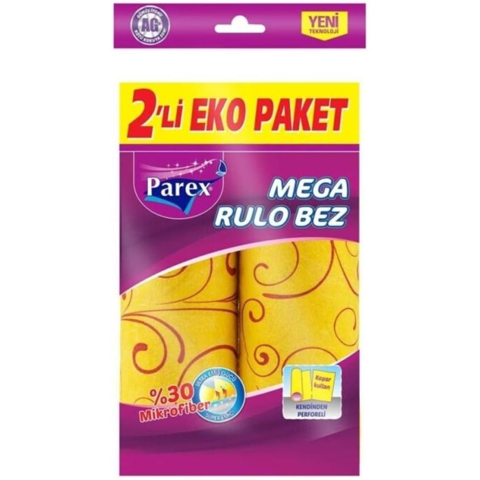 Mega Rulo Temizlik Bezi 2Li Eko Paket 1 Paket (1 x 2 Adet)