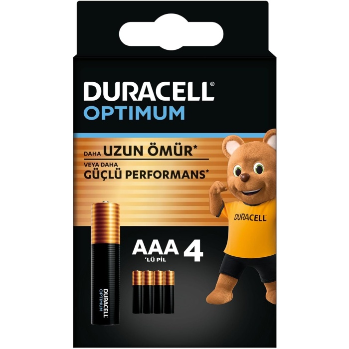 Optimum AAA Pil (4lü Paket) - Alkalin Pil 1,5V - Daha uzun ömür veya Daha güçlü performans - Modern Cihazların Taleplerini Karşılar - %100 Geri Dönüştürülebilir - LR03 MX2400