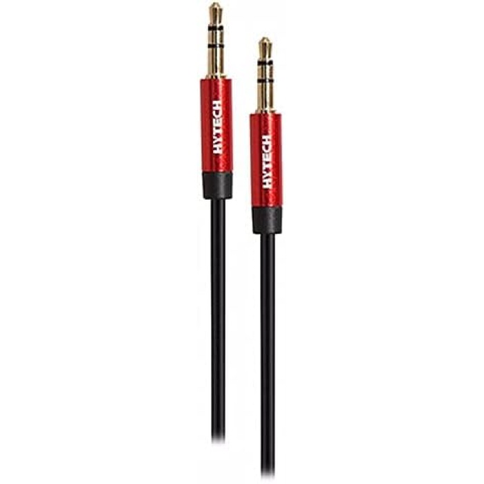 HY-X72 1m Kırmızı Metal konektörlü 3.5mm Stereo Siyah Ses Kablosu