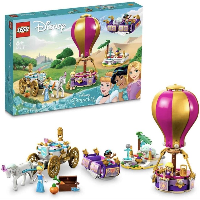 │ Prensesin Büyülü Yolculuğu 43216-6 Yaş ve Üzeri Çocuk Çocuklar İçin Rapunzel, ve Sindirella Minifigürü İçeren Eğlenceli Oyunlar Sunan Yaratıcı Oyuncak Yapım Seti (320 Parça)