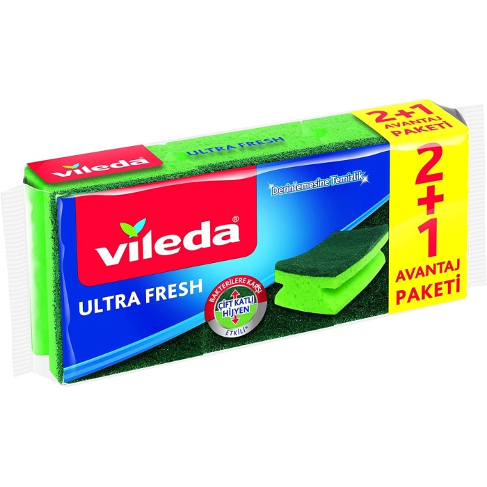 Ultra Fresh Oluklu Sünger 2+1