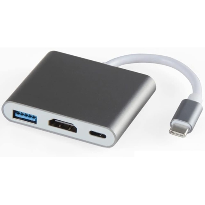 Type-c 3in1 Hdmi 4K Usb 3.0 Görüntü Veri Aktarımı Sağlar Usb Adaptör book ve Macbook ile Uyumlu TC-23