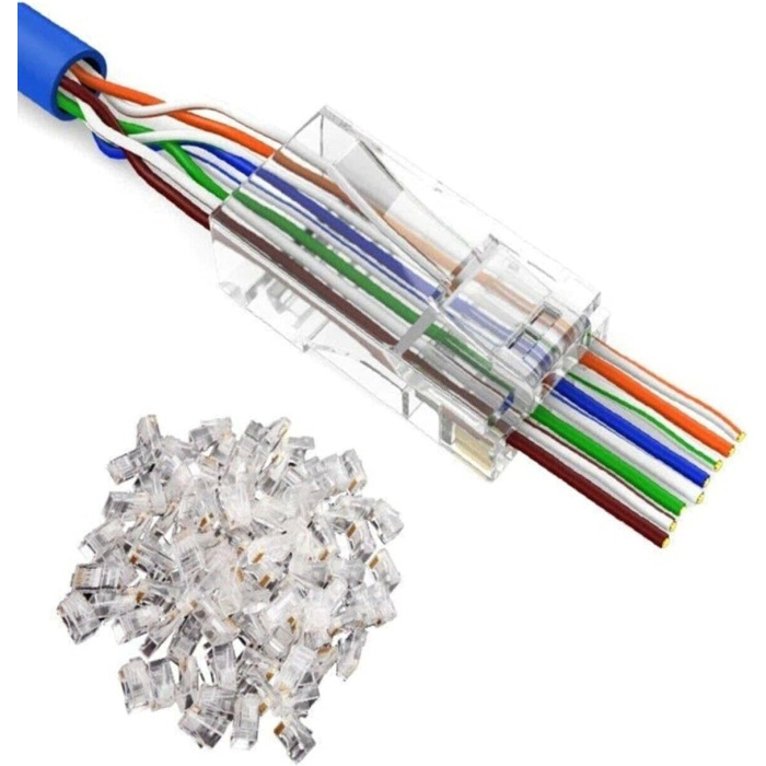 4381 Yeni Nesil Delikli Cat6 Rj45 Konnektör Utp Jack (100 Adet)