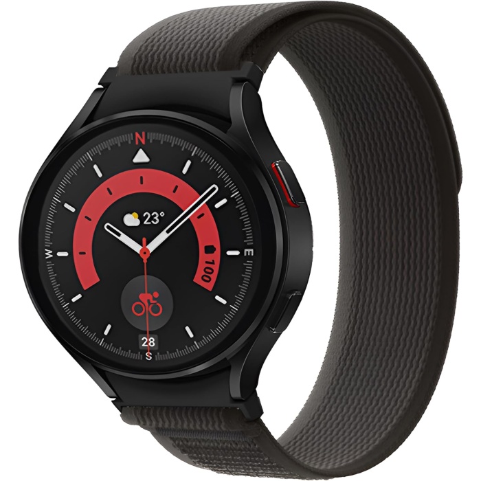 Galaxy Watch 6/5/4 Serisi (40mm/44mm) Watch 6/4 Classic (43mm/42mm)  Watch 5 Pro 45mm İçin Hafif ve Bileği Rahatsız Etmeyen 20mm Kavisli Trail Loop Kumaş Kordon