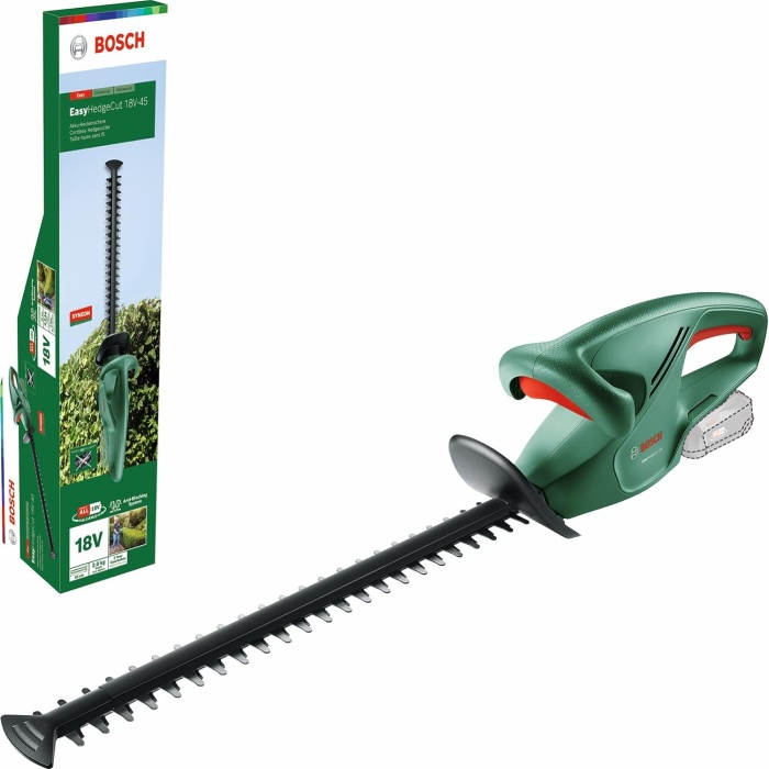 EasyHedgeCut 18-45 akülü çit makası (aküsüz, 18 Volt sistem, bıçak uzunluğu 45 cm, kartonda)