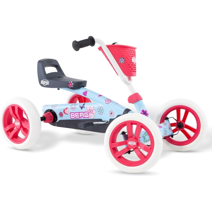 BERG Buzzy Bloom 4 Tekerlekli Pedallı Gokart Bisikleti | Çocuk Arabası, Güvenli Çocuk Aracı, Mavi Pembe, 2-5 Yaş Açıkhava Çocuk Oyuncağı - Erkek ve Kız Çocuklar İçin Hediye (Bloom)