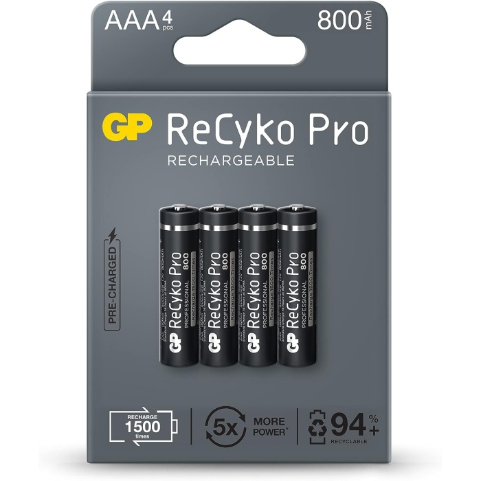 Batteries Recyko+ Pro Aaa Ince Ni-Mh Şarjlı Pil, 1.2 Volt, 4Lü Kart