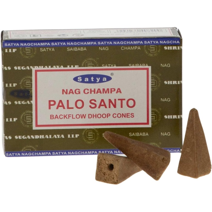 Satya Nag Champa Konik Tütsü- backflow cones (Geri Akışkanlı)( Natural Incense Cones) (Palo Santo)