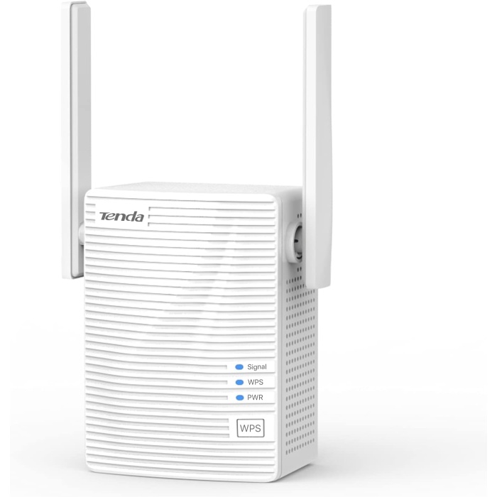 Tenda A15 WLAN Amplifikatör Tekrarlayıcı (Çift Bant 750Mbit/s 433 MBit/s 5GHz, 300 MBit/s 2,4GHz, 1x LAN Port, WPS, Status LED, 2x Anten, AP Modu, Kompakt Tasarım, Tak ve Çalıştır) Beyaz