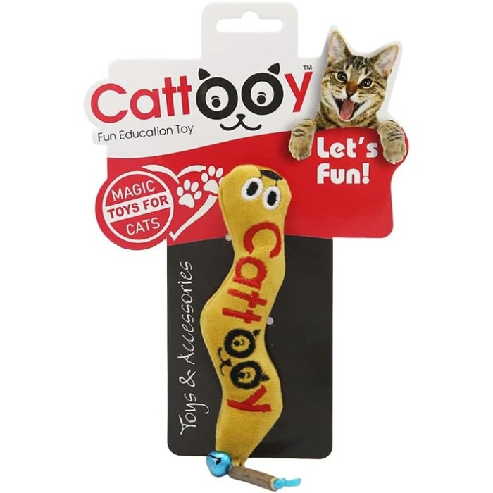 CATTOOY WORMY EL YAPIMI PELUŞ KEDİ OYUNCAĞI (SARI)