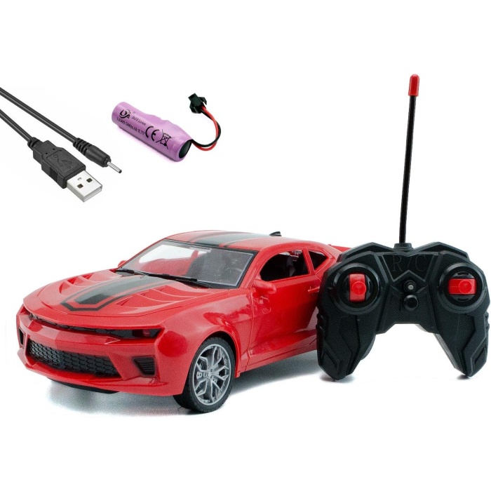 AP-78 Uzaktan Kumandalı Chevrolet Camaro Şarj Edilebilir Işıklı Spor Araba 26 Cm (Kırmızı)