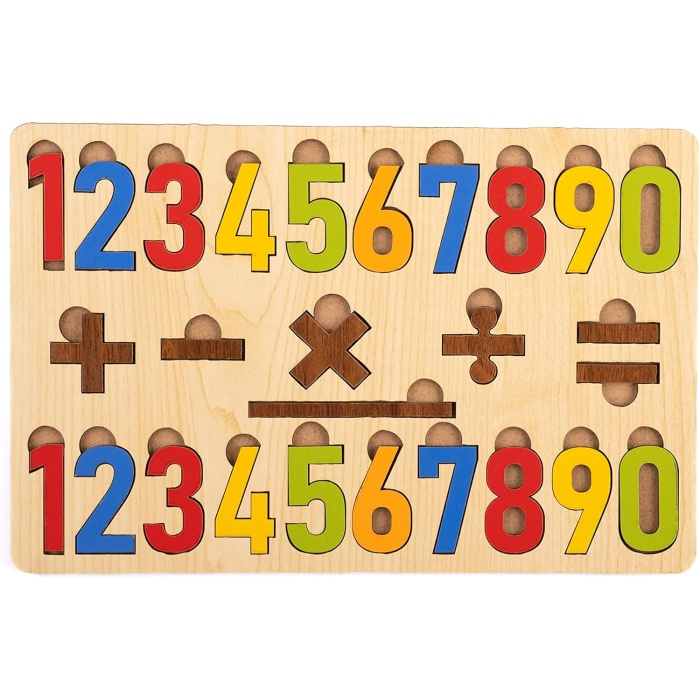 Ahşap Harfler Matematik Sayılar Işlemler Eğitici Puzzle Oyuncağı