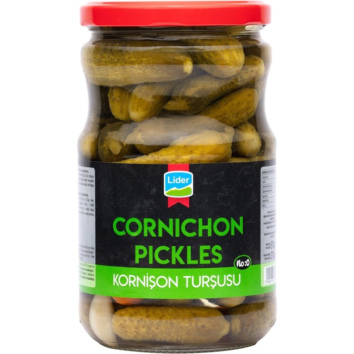 Lider Kornişon Turşusu No : 0 670 g/Lider Cornichon Pickles No : 0 670 g