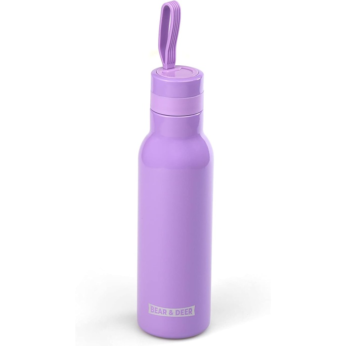 Bear&Deer Silikon Tutacaklı Mor Çelik Termos Matara 500 Ml - MT0030-02