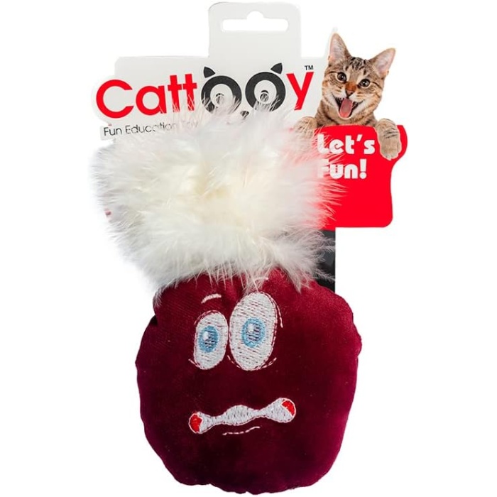 CATTOOY MINO ÇINGIRAKLI PELUŞ KEDİ OYUNCAĞI (BORDO)