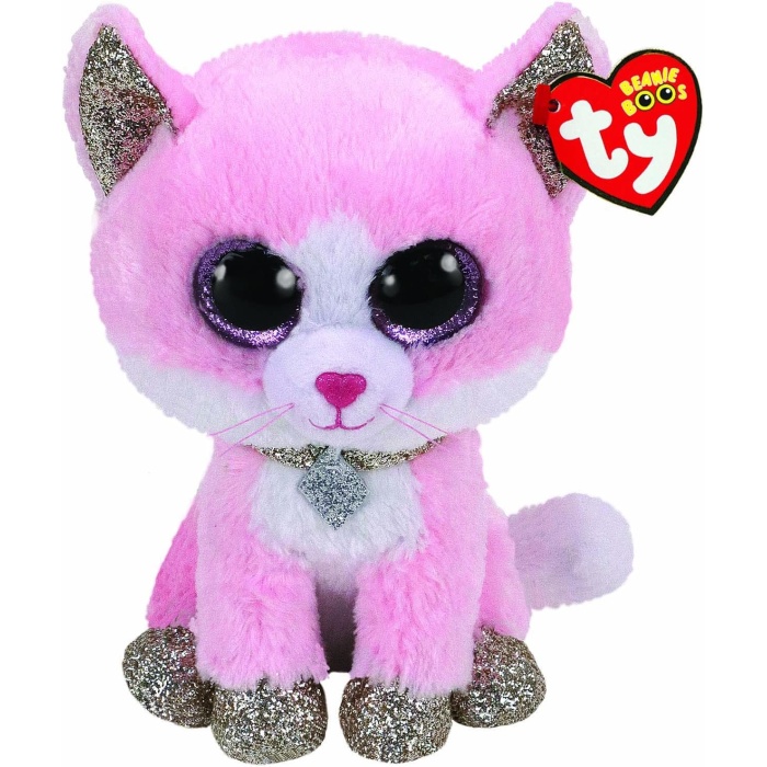 TY UK LTD 36489 Fiona Kedi Beanie Boo Orta Pembe Med, Çok Renkli