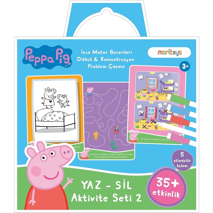 Peppa Pig Yaz- Sil Aktivite Seti 2: Dikkat & Konsantrasyon, Problem Çözme ve İnce Motor Becerileri