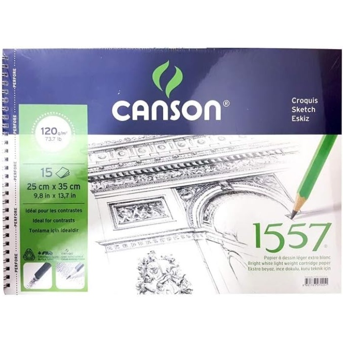 Canson 1557 Resim Ve Çizim Blok 120Gr 25X35 15Yp Spiralli Resim Defteri