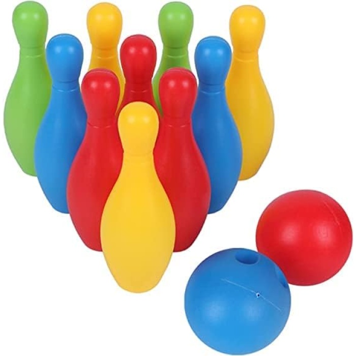 Küçük Bowling Set 8 adet Renkli Labut 2 adet Top Plastik Çocuk bowling